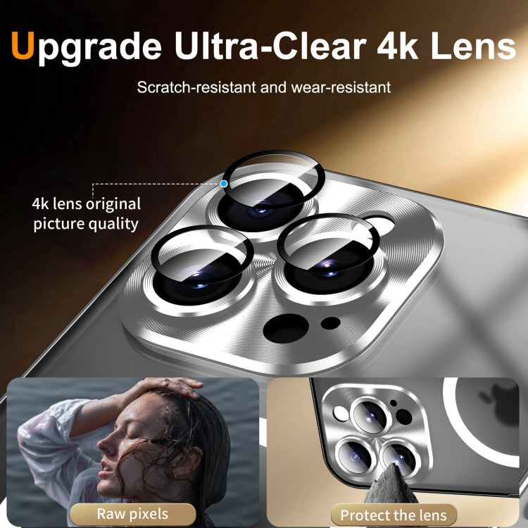 For iPhone 16 Pro Frosted MagSafe Magnetic Metal Phone Case(Silver) by buy2fix