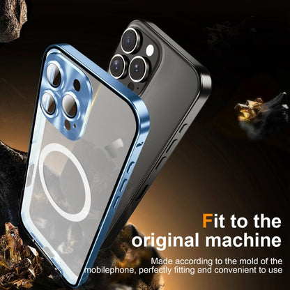 For iPhone 16 Pro Frosted MagSafe Magnetic Metal Phone Case(Blue) by buy2fix