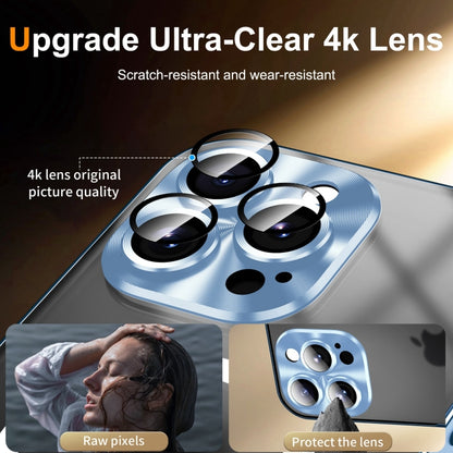 For iPhone 16 Pro Frosted MagSafe Magnetic Metal Phone Case(Blue) by buy2fix