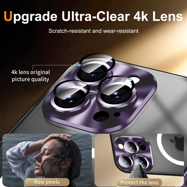 For iPhone 16 Pro Frosted MagSafe Magnetic Metal Phone Case(Purple) by buy2fix