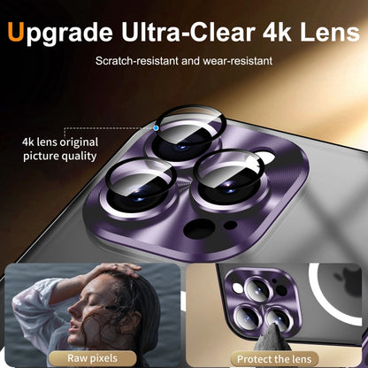 For iPhone 16 Pro Frosted MagSafe Magnetic Metal Phone Case(Purple) by buy2fix