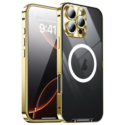 For iPhone 16 Pro Frosted MagSafe Magnetic Metal Phone Case(Gold) by buy2fix