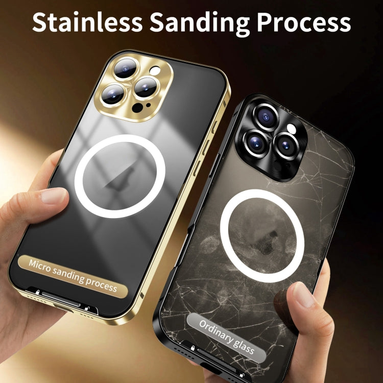 For iPhone 16 Pro Frosted MagSafe Magnetic Metal Phone Case(Gold) by buy2fix