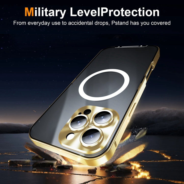 For iPhone 16 Pro Frosted MagSafe Magnetic Metal Phone Case(Gold) by buy2fix