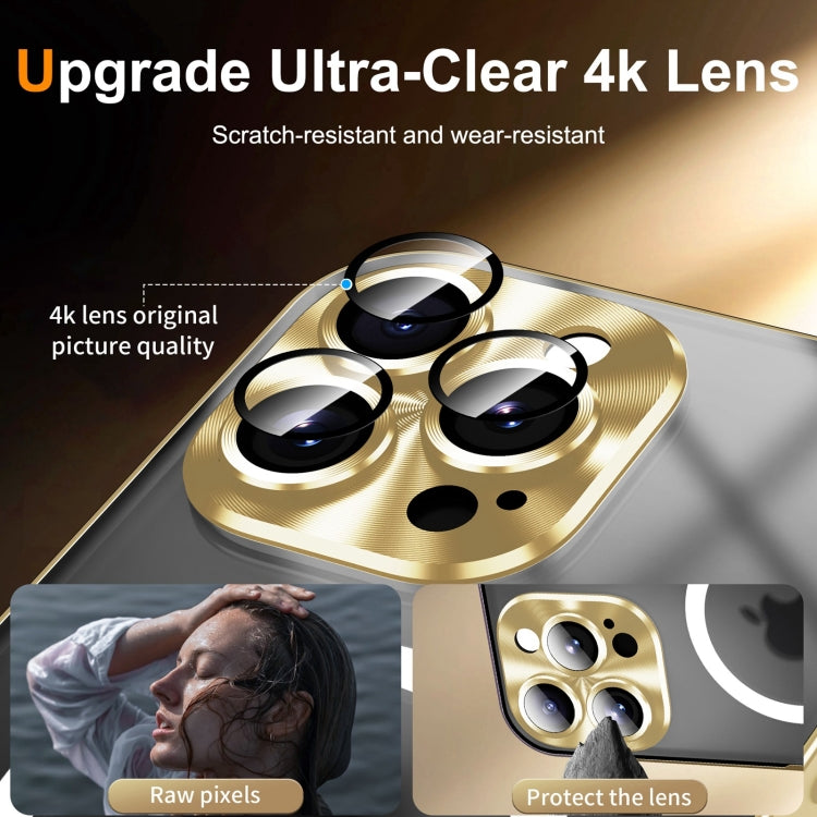 For iPhone 16 Pro Frosted MagSafe Magnetic Metal Phone Case(Gold) by buy2fix