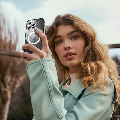 For iPhone 16 Pro Max Frosted MagSafe Magnetic Metal Phone Case(Silver) - iPhone 16 Pro Max Cases by buy2fix | Online Shopping UK | buy2fix