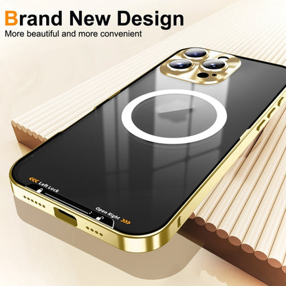 For iPhone 16 Pro Max Frosted MagSafe Magnetic Metal Phone Case(Gold) - iPhone 16 Pro Max Cases by buy2fix | Online Shopping UK | buy2fix