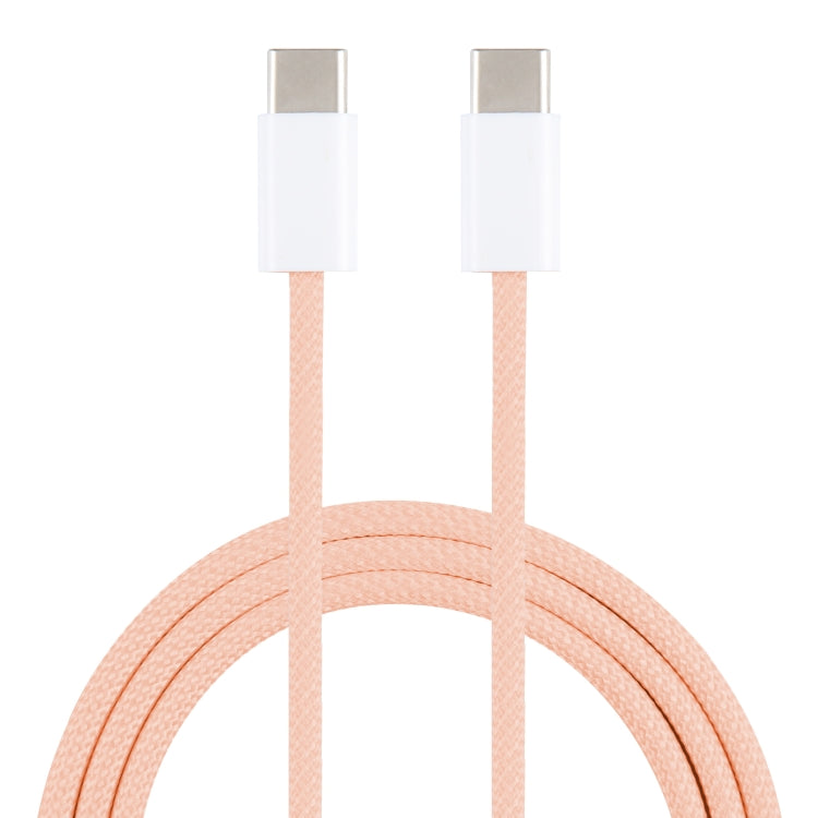 1m USB-C / Type-C to Type-C Macaron Braided Charging Cable(Pink) by buy2fix