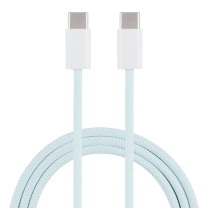 1m USB-C / Type-C to Type-C Macaron Braided Charging Cable(Blue) by buy2fix
