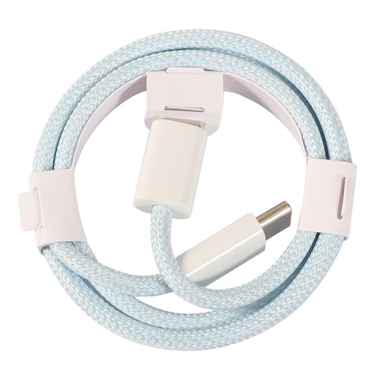 1m USB-C / Type-C to Type-C Macaron Braided Charging Cable(Blue) by buy2fix