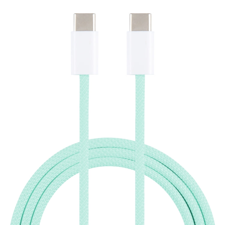 1m USB-C / Type-C to Type-C Macaron Braided Charging Cable(Green) by buy2fix
