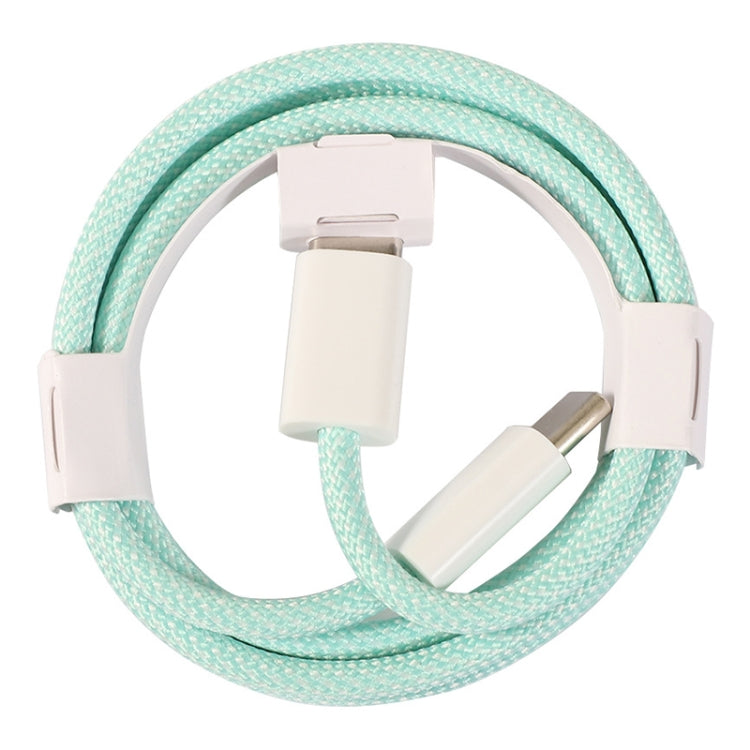 1m USB-C / Type-C to Type-C Macaron Braided Charging Cable(Green) by buy2fix