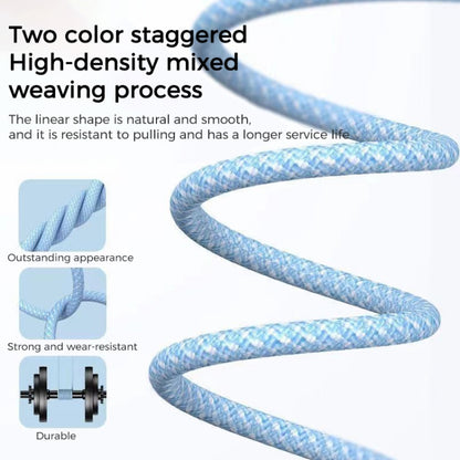 1m USB-C / Type-C to Type-C Macaron Braided Charging Cable(Green) by buy2fix