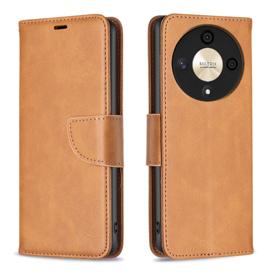For Honor X9b / Magic6 Lite 5G Lambskin Texture Pure Color Flip Leather Phone Case(Yellow)