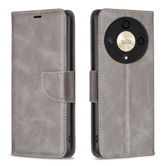 For Honor X9b / Magic6 Lite 5G Lambskin Texture Pure Color Flip Leather Phone Case(Grey)