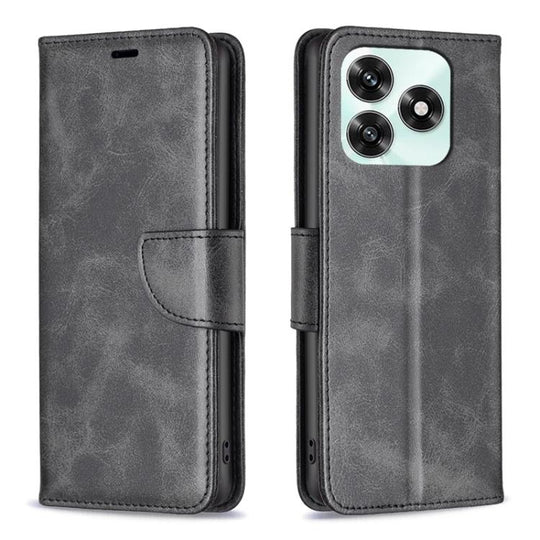 For Honor X5c 4G / X5c Plus Lambskin Texture Pure Color Flip Leather Phone Case(Black)