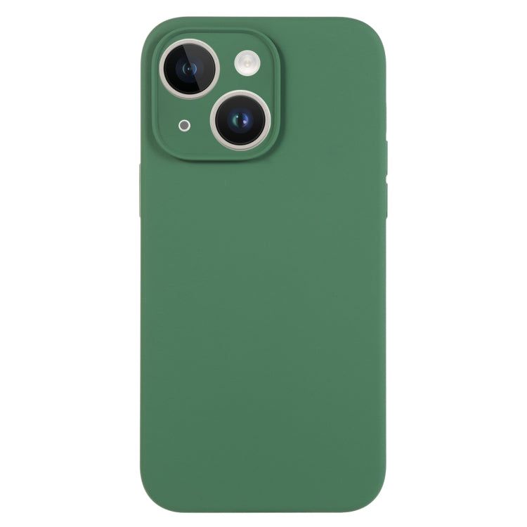 For iPhone 14 Pure Color Liquid Silicone Fine Pore Phone Case(Clover Green) by buy2fix