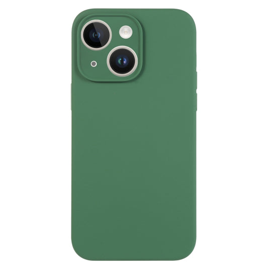 For iPhone 14 Pure Color Liquid Silicone Fine Pore Phone Case(Clover Green) by buy2fix