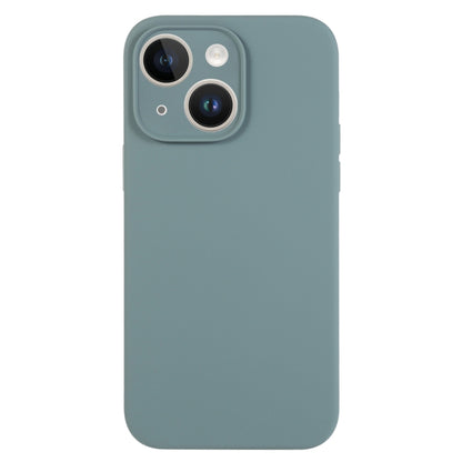 For iPhone 14 Pure Color Liquid Silicone Fine Pore Phone Case(Pine Needle Green) by buy2fix