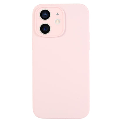For iPhone 12 Pure Color Liquid Silicone Fine Pore Phone Case(Grey Pink) by buy2fix