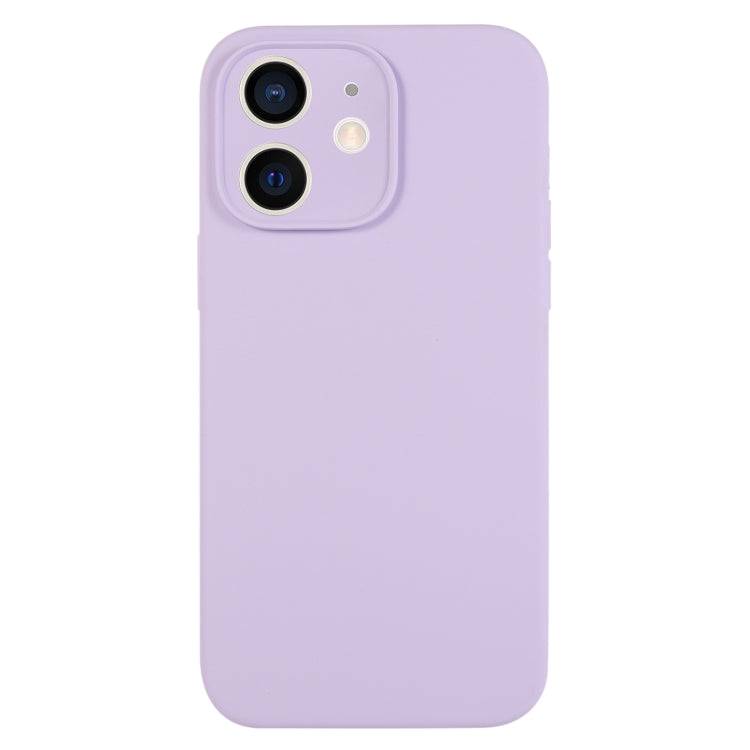 For iPhone 12 Pure Color Liquid Silicone Fine Pore Phone Case(Lilac Purple) by buy2fix