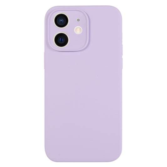 For iPhone 12 Pure Color Liquid Silicone Fine Pore Phone Case(Lilac Purple) by buy2fix