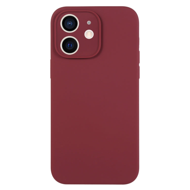 For iPhone 12 Pure Color Liquid Silicone Fine Pore Phone Case(Plum) by buy2fix
