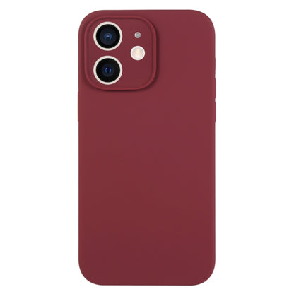 For iPhone 12 Pure Color Liquid Silicone Fine Pore Phone Case(Plum) by buy2fix
