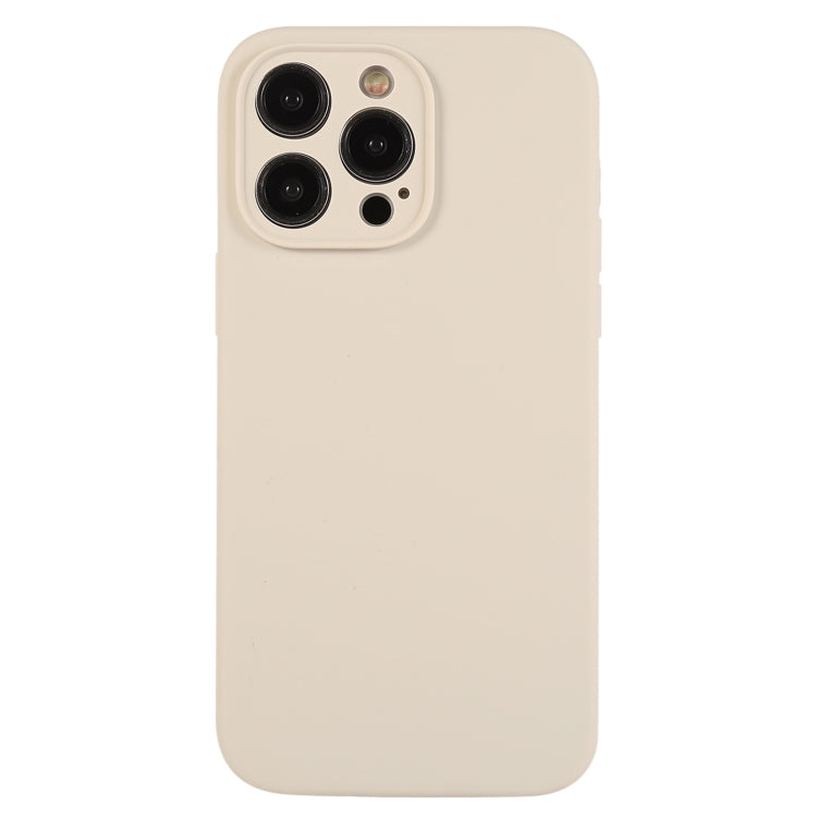 For iPhone 12 Pro Pure Color Liquid Silicone Fine Pore Phone Case(Antique White) by buy2fix