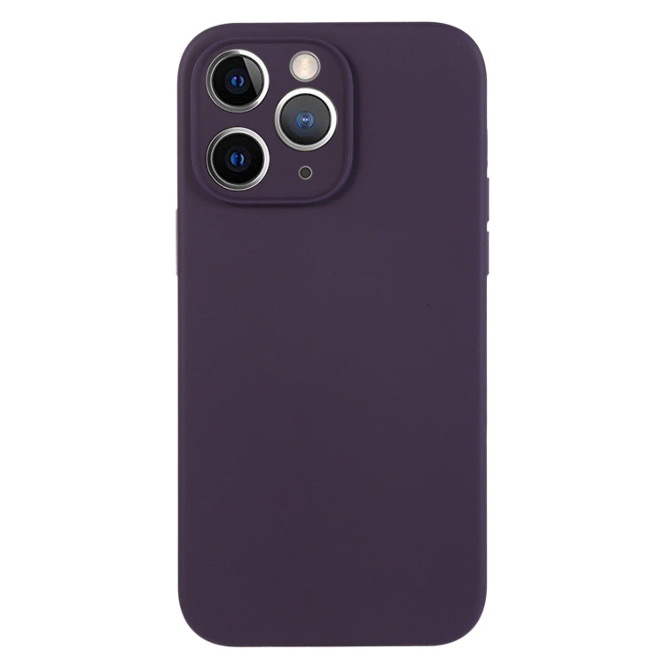 For iPhone 11 Pro Max Pure Color Liquid Silicone Fine Pore Phone Case(Berry Purple) by buy2fix