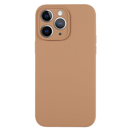 For iPhone 11 Pro Max Pure Color Liquid Silicone Fine Pore Phone Case(Light Brown) by buy2fix