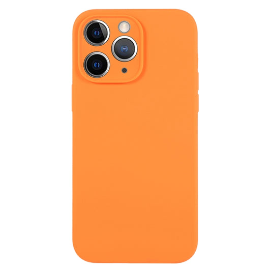 For iPhone 11 Pro Max Pure Color Liquid Silicone Fine Pore Phone Case(Orange) by buy2fix