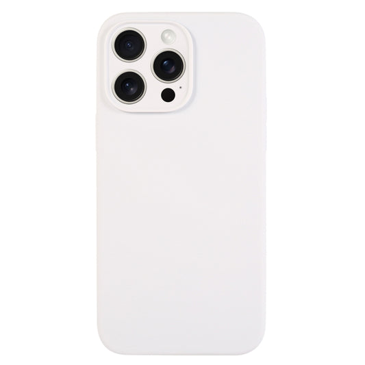 For iPhone 16 Pro Max Pure Color Liquid Silicone Fine Pore Phone Case(White) by buy2fix