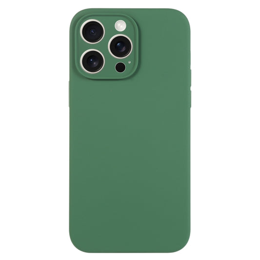 For iPhone 16 Pro Max Pure Color Liquid Silicone Fine Pore Phone Case(Clover Green) by buy2fix
