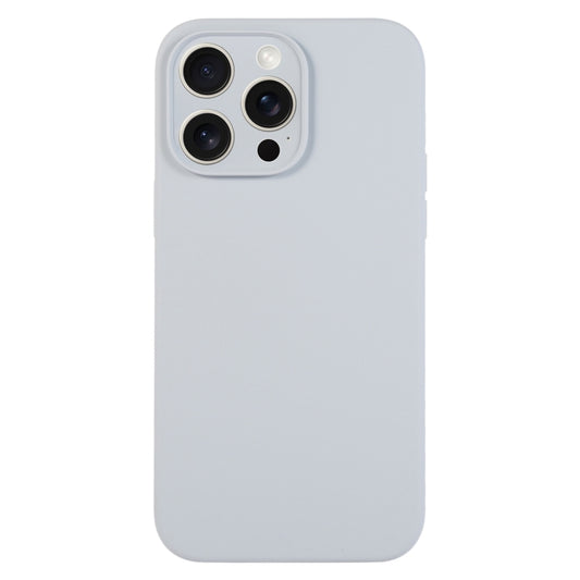 For iPhone 16 Pro Max Pure Color Liquid Silicone Fine Pore Phone Case(Grey Blue) by buy2fix