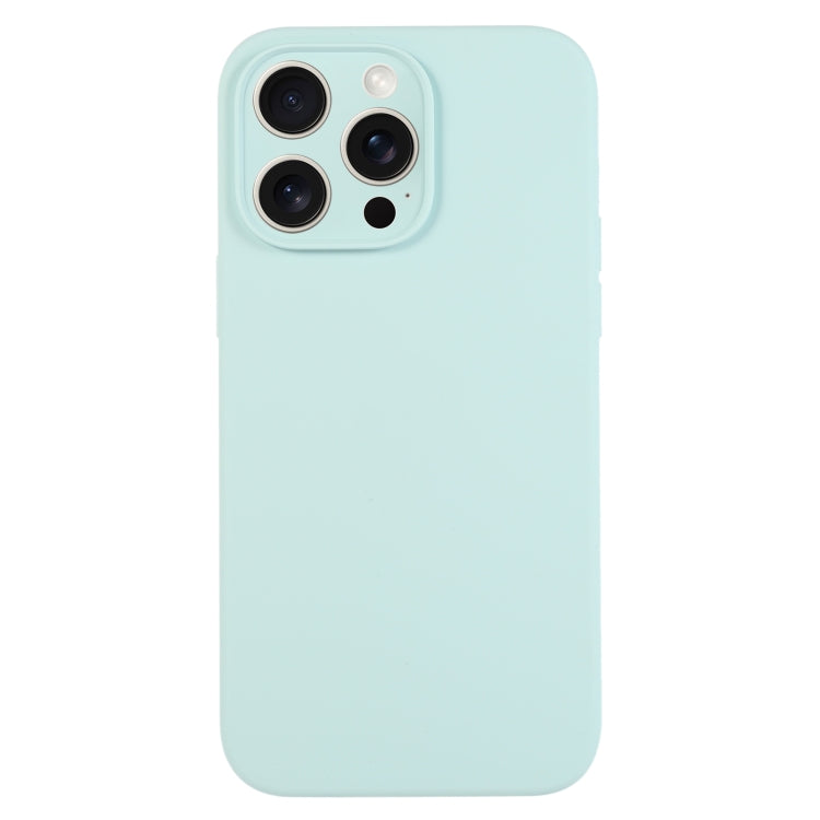 For iPhone 16 Pro Max Pure Color Liquid Silicone Fine Pore Phone Case(Turquoise) by buy2fix