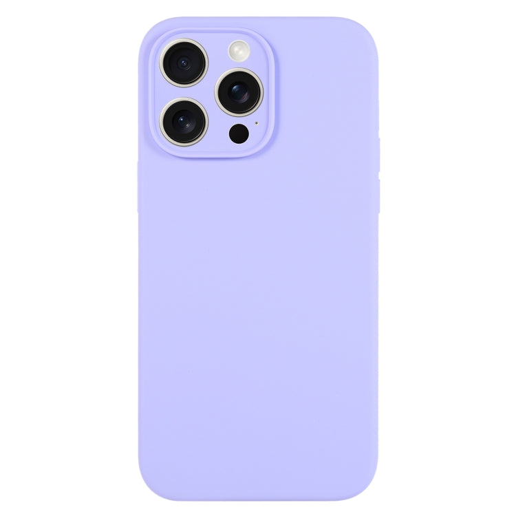 For iPhone 16 Pro Max Pure Color Liquid Silicone Fine Pore Phone Case(Light Purple) by buy2fix