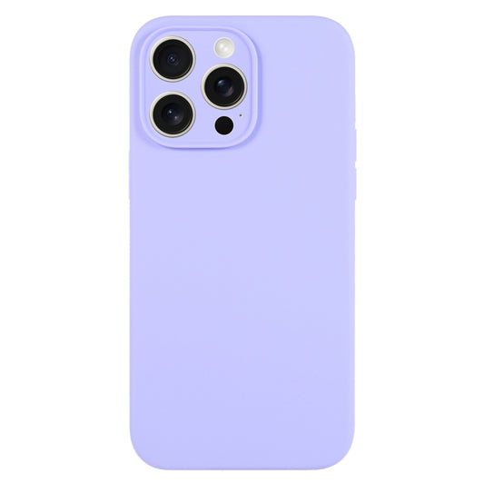 For iPhone 16 Pro Max Pure Color Liquid Silicone Fine Pore Phone Case(Light Purple) by buy2fix