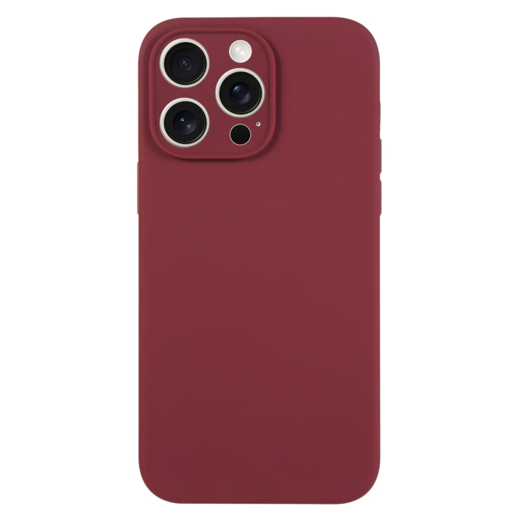 For iPhone 16 Pro Max Pure Color Liquid Silicone Fine Pore Phone Case(Plum) by buy2fix