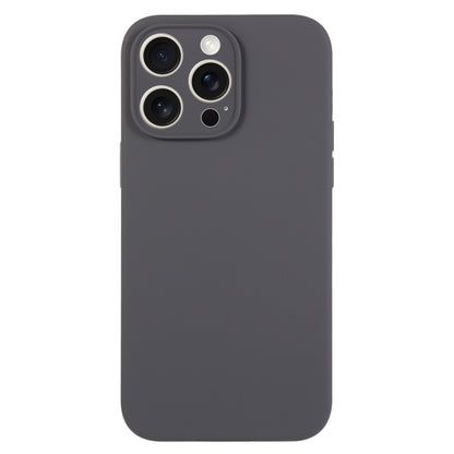 For iPhone 16 Pro Max Pure Color Liquid Silicone Fine Pore Phone Case(Charcoal Black) by buy2fix