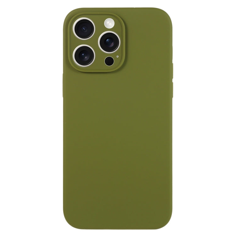 For iPhone 16 Pro Pure Color Liquid Silicone Fine Pore Phone Case(Pine Forest Green) by buy2fix