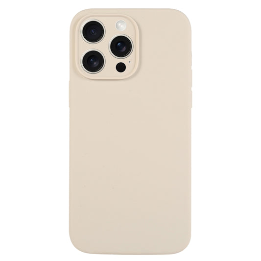 For iPhone 16 Pro Pure Color Liquid Silicone Fine Pore Phone Case(Antique White) by buy2fix