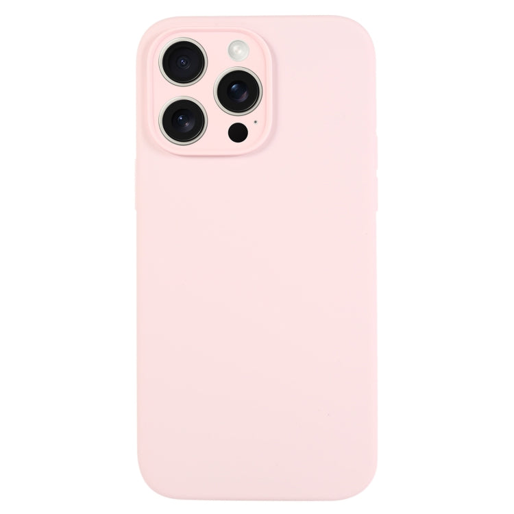 For iPhone 16 Pro Pure Color Liquid Silicone Fine Pore Phone Case(Grey Pink) by buy2fix