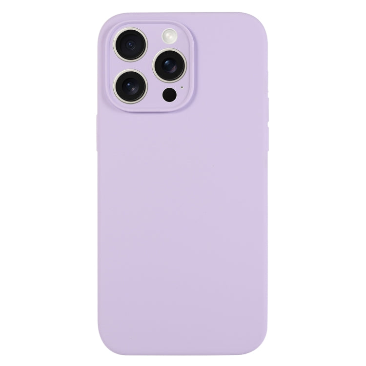 For iPhone 16 Pro Pure Color Liquid Silicone Fine Pore Phone Case(Lilac Purple) by buy2fix