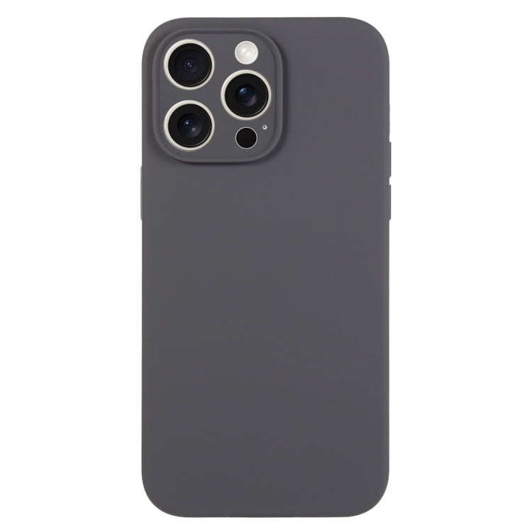 For iPhone 16 Pro Pure Color Liquid Silicone Fine Pore Phone Case(Charcoal Black) by buy2fix
