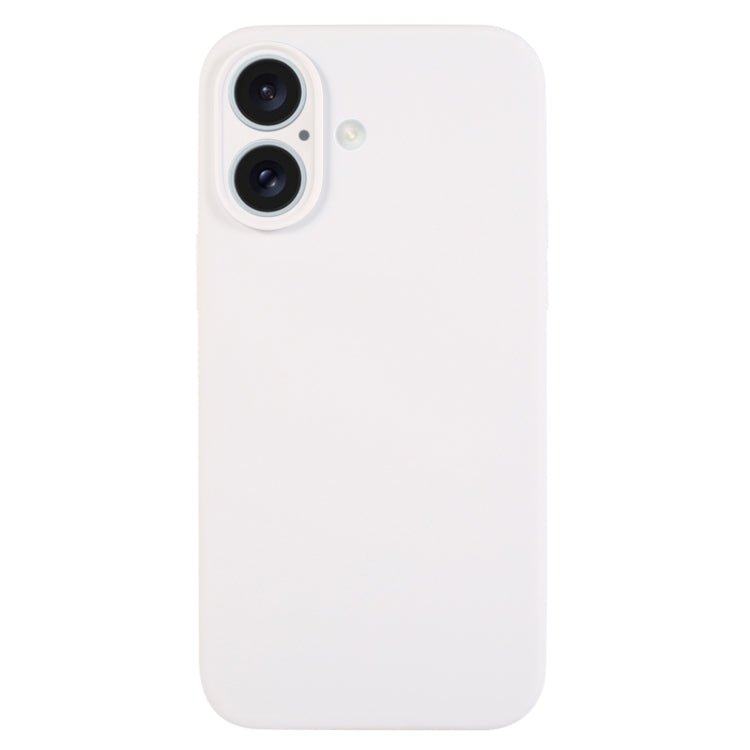 For iPhone 16 Pure Color Liquid Silicone Fine Pore Phone Case(White) by buy2fix