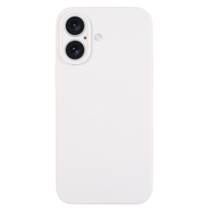 For iPhone 16 Pure Color Liquid Silicone Fine Pore Phone Case(White) by buy2fix