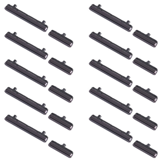 For Samsung Galaxy S22 Ultra 5G SM-S908 10pcs Power Button + Volume Control Button(Black) -  by buy2fix | Online Shopping UK | buy2fix