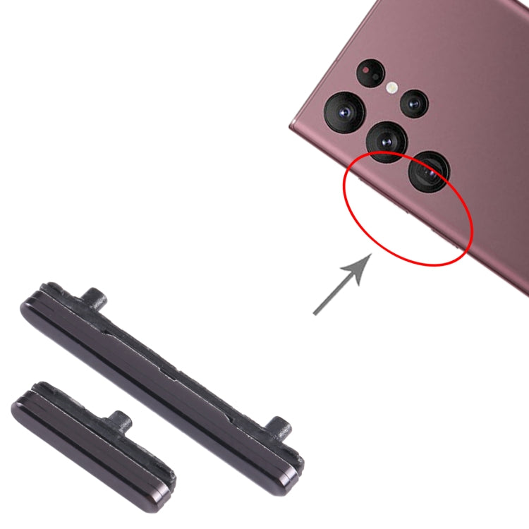 For Samsung Galaxy S22 Ultra 5G SM-S908 10pcs Power Button + Volume Control Button(Black) -  by buy2fix | Online Shopping UK | buy2fix