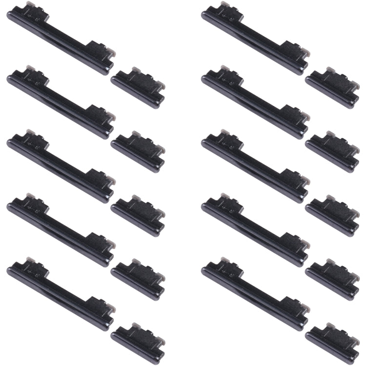 For Samsung Galaxy A52 4G SM-A525 10pcs Power Button + Volume Control Button(Black) - Home key & Side Key by buy2fix | Online Shopping UK | buy2fix